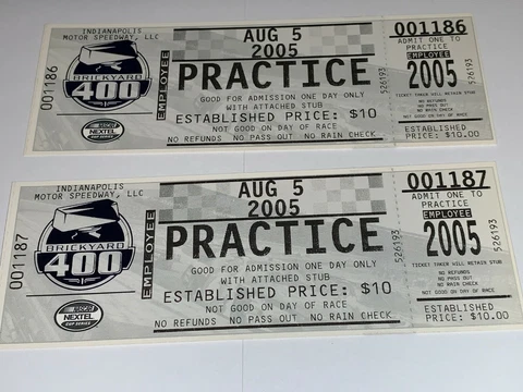 BRICKYARD Allstate 400 UNUSED NASCAR TICKETS INDIANAPOLIS SPEEDWAY Tony Stewart Cover