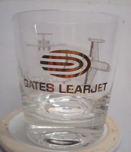 Gates Learjet Modello 35 36 Aereo Cocktail Rocks Bicchiere Whisky Oro Bianco Vintage - Foto 1 di 12