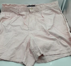 Vintage Ralph Lauren Polo 100% Cotton Pink White Striped Men’s Shorts Size 38 6” - Picture 1 of 8