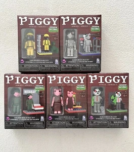 Piggy Construction Full Set 5 Figures Series 1 Medibay Torcher Badgy Buildable - Picture 1 of 8