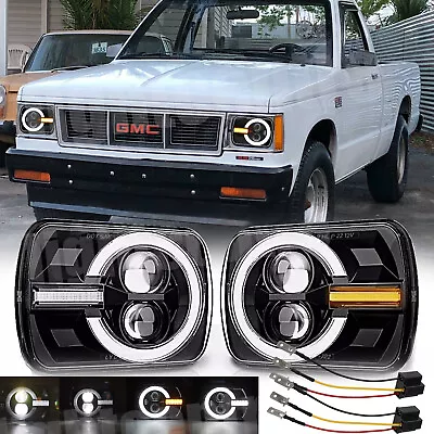 Pair For 82-93 Chevy S10 Blazer GMC S15 7X6" Projector LED Headlights Hi/Lo Beam - Image 1 of 4