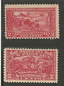 EE. UU. # 618 - 2¢LEXINGTON-CON/Birth of Liberty, # 644 -2¢ Bur montado sin montar o nunca montado lote de 2 sellos - Imagen 1 de 1