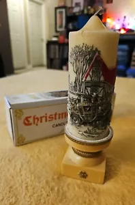 CHRISTMAS JOURNEY Candle Stagecoach & House Scene w/ Stand & Box 70s MCM Vintage - Picture 1 of 12