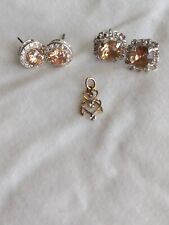 Assorted Lot Of Jewelry 10K Petite Heart Pendant & 2pr Of Earrings