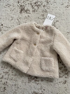 NUEVO ABRIGO CHAQUETA ZARA BEBÉ NIÑA NIÑO ESTRELLA FORRADO SHERPA OSO DE PELUCHE 3-6M Foto 1 de 4