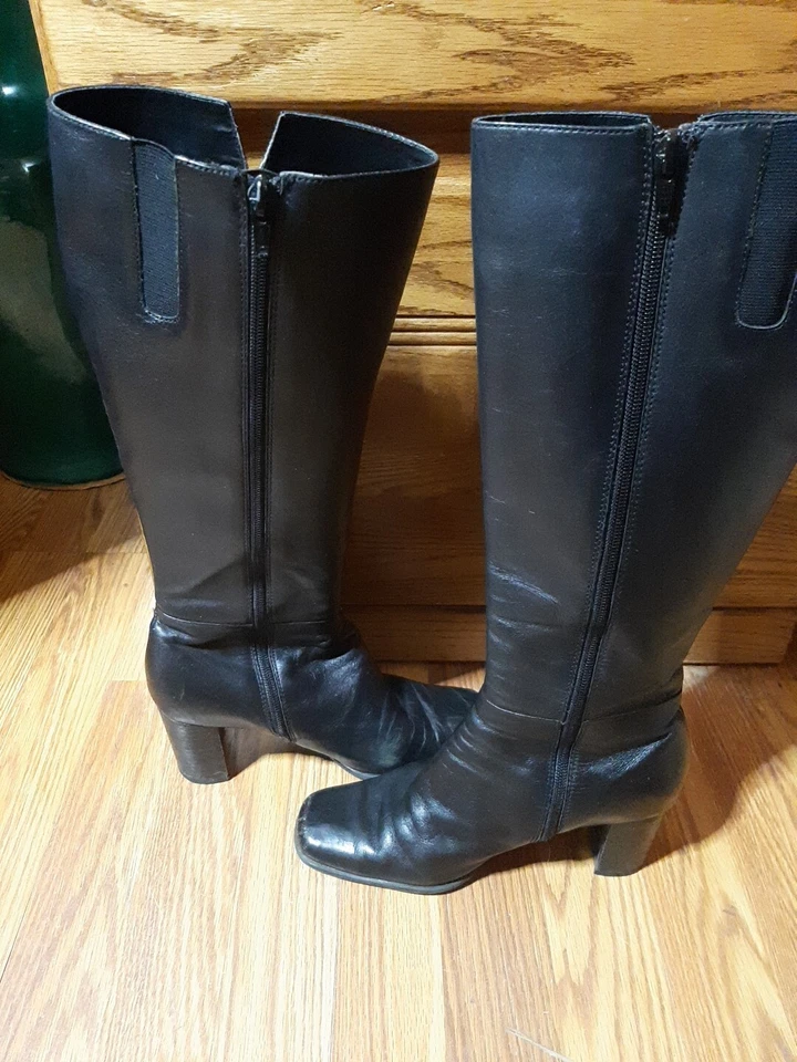 Bota de cuero negra Apostrophe Kylie 88478- 564 talla 7 Foto 1 de 4