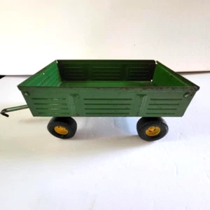 Vintage 1970's - 1980's ERTL Green Farm Wagon w/ Tailgate Pressed Steel - Picture 1 of 13