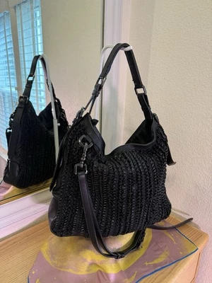 Burberry Black Ruched Ribbon Leather Westcott Shoulder Bag EUC - Image 1 of 4