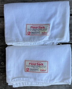 2 Vintage Flour Sack Kitchen Towels With Tags 100% Cotton Super Size Made In USA - Picture 1 of 2
