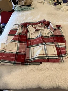 DAMEN H&M FLANELL SCHLAFANZUG rot/weiß/blau kariert Gr. XXLarge Baumwolle Neu mit Etikett - Bild 1 von 5
