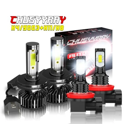 Para Suzuki Aerio 2002-2007 -4X Blanco H4+H11 Faro LED+Kit Bombillas Antiniebla Foto 1 de 4