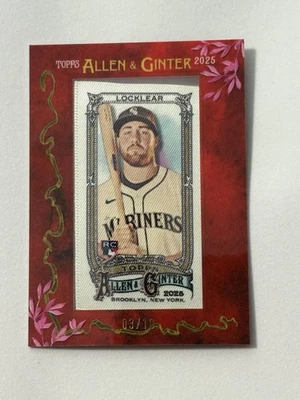 2025 Topps Allen Ginter TYLER LOCKLEAR RC Framed Cloth /10 SSP MARINERS - Image 1 of 4