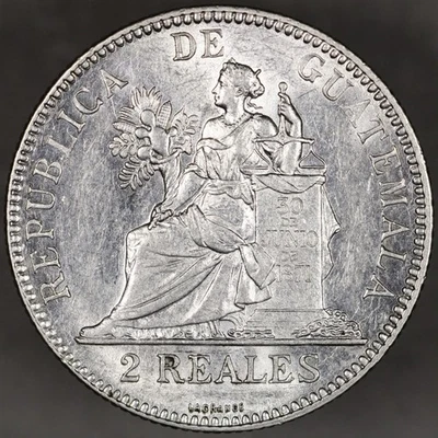 1895 Guatemala Silver 2 Reales Lustrous - Image 1 of 2