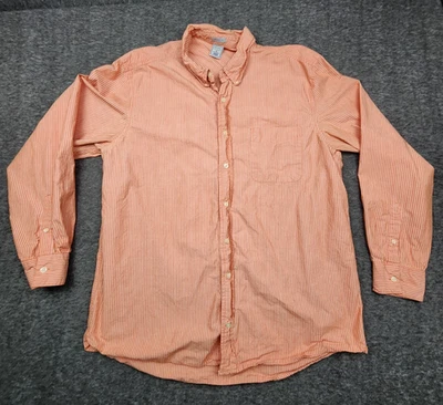 Camisa Manga Larga Old Navy Vintage Fit Para Hombre XL Naranja Doble Rayas Blancas Foto 1 de 4
