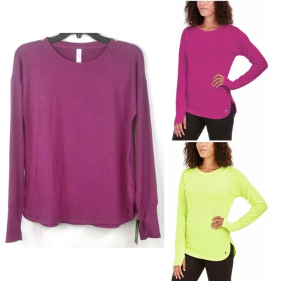 Ideology Comfy Long Sleeve T-Shirt Top w Thumbholes Choose Size & Color new - Image 1 of 4