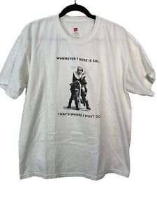 Vintage T Shirt Large Wherever There Is Sin Thats Where I Must Go Motorcycle Nun