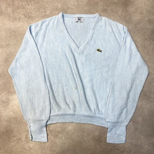 IZOD Lacoste Jumper Mens Large V-Neck Knitted Sweater, Blue - Picture 1 of 10