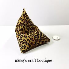 Handmade Dolls House Miniature Leopard Print Fabric Bean Bag Chair  1/12 Scale