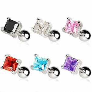Square Rhinestone Tragus Ear Piercing - Picture 1 of 1