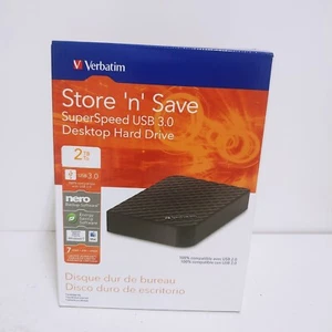 Verbatim 2TB Store 'n' Save Desktop Hard Drive, USB 3.0 - Diamond Black - Picture 1 of 5