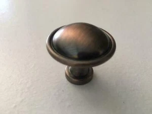 Knob Kitchen Dresser Cabinet Hardware Round Antique Copper - Picture 1 of 2