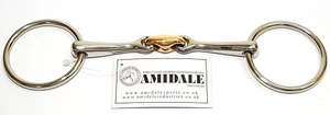 Amidale Loose Ring French link Stainless Steel with a copper lozenge bit BNWT - Picture 1 of 1