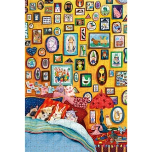 Wooden Jigsaw Puzzles 500 PCS Sleep with Me Dog Cat Cartoon Animal Toy Painting  - Picture 1 of 12