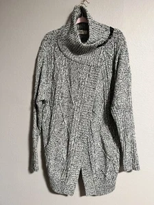 RD Styles Chunky Sweater Womens XXL Stitch Fix Cardigan Gray Cozy Plush Plus Sz - Picture 1 of 5