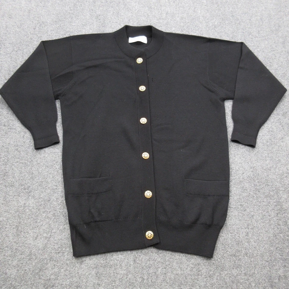 Suéter Ballantyne Mujer 4 Negro Lana Cárdigan Manga Larga Clásico Botón Delantero Foto 1 de 4