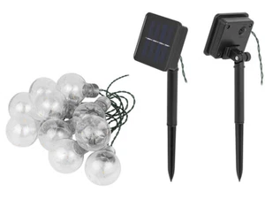 Guirnalda decorativa de luces solares para exterior con 50 LED y 10 bombillas - Imagen 1 de 5