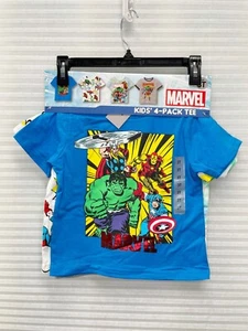 Marvel Team Boys Kids' 4-pack Graphic Tee T-shirt Short Sleeve - Picture 1 of 12
