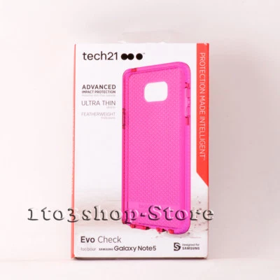 Tech21 Evo Check Slim Flexible Gel Silicone Case for Samsung Galaxy Note 5 Pink - Image 1 of 4