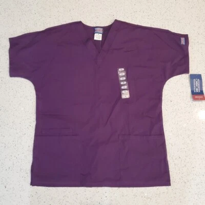 NWT Cherokee Workwear Women's V-Neck Scrub Top Size XS - 4700 Eggplant Purple - Image 1 of 4