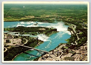 Postal Vista Aérea de las Cataratas del Niágara Puente Arco Iris de Nueva York - Imagen 1 de 2