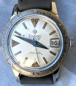 Vintage 60er Zodiac Sea Wolf Diver Seawolf Herren 35mm Cl 72 Fresh Service Swiss - Bild 1 von 15