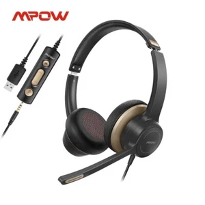 Mpow HC6 Headset with Noise Reduction Mic Adjustable Headband -Line Control - Picture 1 of 7