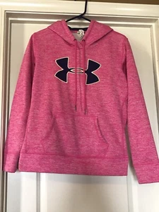 Under Armour Sportswear Pink Sweatshirt Pullover Fleece Hooded Top sz Small(8) - Picture 1 of 4