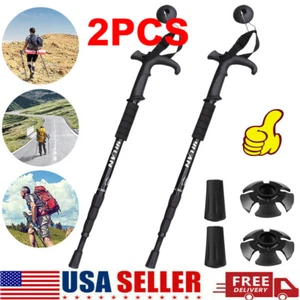 Pair of 2 Trekking Poles Walking Hiking Sticks Anti-shock Adjustable Alpenstock - Picture 1 of 14