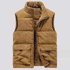 New Winter Men's Cotton padded Vest corduroy Thick Jacket Warm Waistcoat Pocket