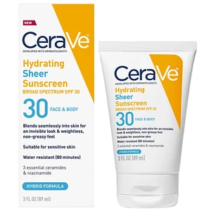 Hydrating Sheer Sunscreen SPF 30 for Face and Body, Mineral & Chemical Sunscreen - Picture 1 of 12
