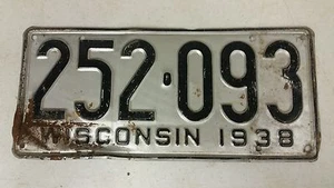 1938 Wisconsin Nummernschild 252-093 - Bild 1 von 1