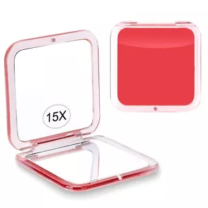Compact 15X Magnifying Makeup Mirror for Travel Small Pocket Mirror-Handheld ... - Picture 1 of 7