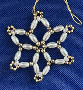 1 x Anhänger Christbaumschmuck Weiß Gold 1816/23 - Picture 1 of 2