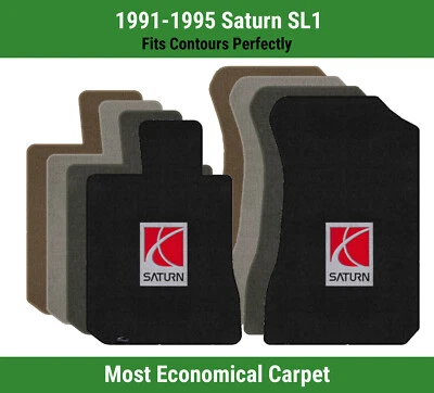 Alfombrillas de primera fila Lloyd Velourtex para Saturn SL1 1991-1995 con logotipo de Saturn Foto 1 de 4
