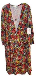Cárdigan Largo Sarah Floral Coral Dorado Crema Azul Grande Nuevo con Etiquetas LuLaRoe - Imagen 1 de 7