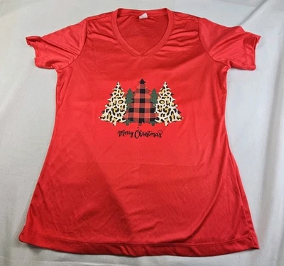 Mujer Talla Mediana Cuello en V Ropa Activa Gráfica Camiseta Árboles Rojo Poliéster Nueva con Etiquetas  Foto 1 de 4