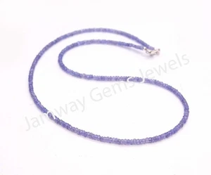 AAA Natural Tanzanite Beads Necklace, 3-3.5mm Tanzanite Beads Necklace, Faceted - Picture 1 of 3