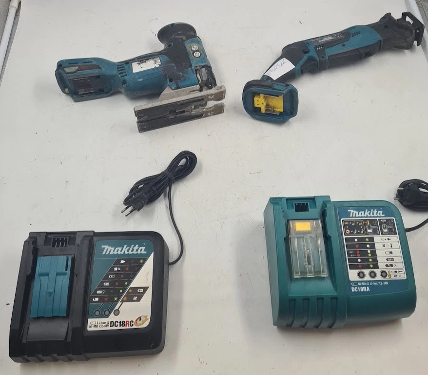 Makita Cordless Power Tools Lot of 4 - DJV181 DJR183 2 Chargers - Image 1 of 4