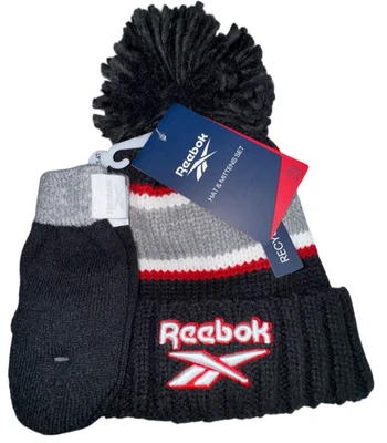 Nuevos guantes para niños Reebok Toddler 2T - 4T negros tejidos con puños Foto 1 de 4
