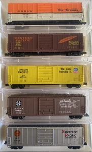 n scale bev bel 50’ X72 Box Car runner pack set D&RGW WP UP ATSF SP Pacific - Picture 1 of 2